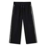 Michael Kors Kids Pantaloni jogging effetto pesca con bande logo MK - Nero