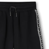 Michael Kors Kids Pantaloni jogging effetto pesca con bande logo MK - Nero
