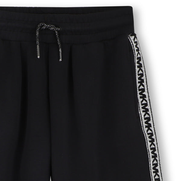 Michael Kors Kids Pantaloni jogging effetto pesca con bande logo MK - Nero