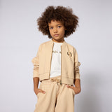 Michael Kors Kids Cardigan con zip e stampa MK Signature - Marrone chiaro