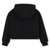 Michael Kors Kids Cardigan con cappuccio effetto pesca e bande logo MK - Nero