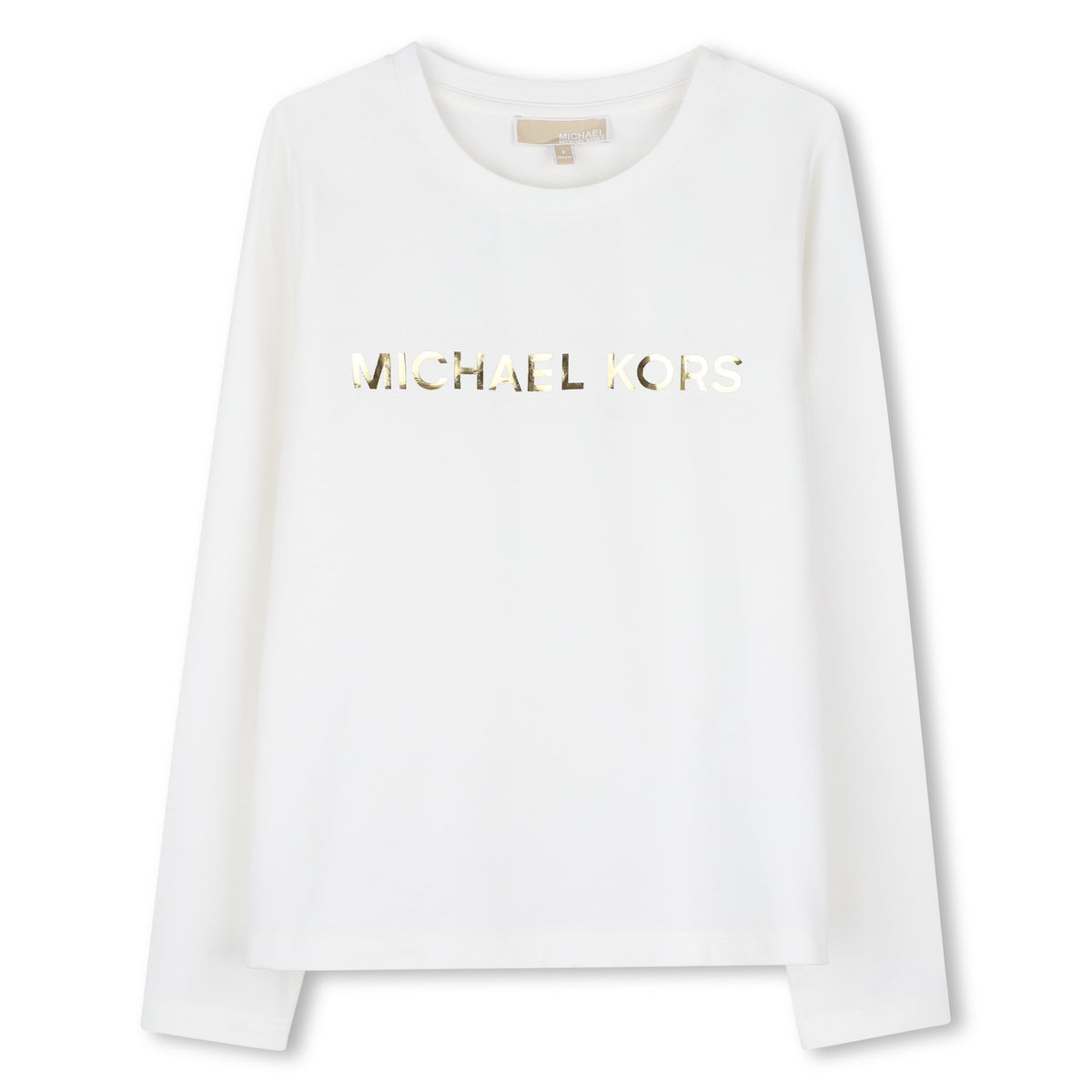 Michael Kors Kids Maglia a maniche lunghe in cotone biologico con stampa Michael Kors - Bianco sporco