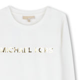 Michael Kors Kids Maglia a maniche lunghe in cotone biologico con stampa Michael Kors - Bianco sporco