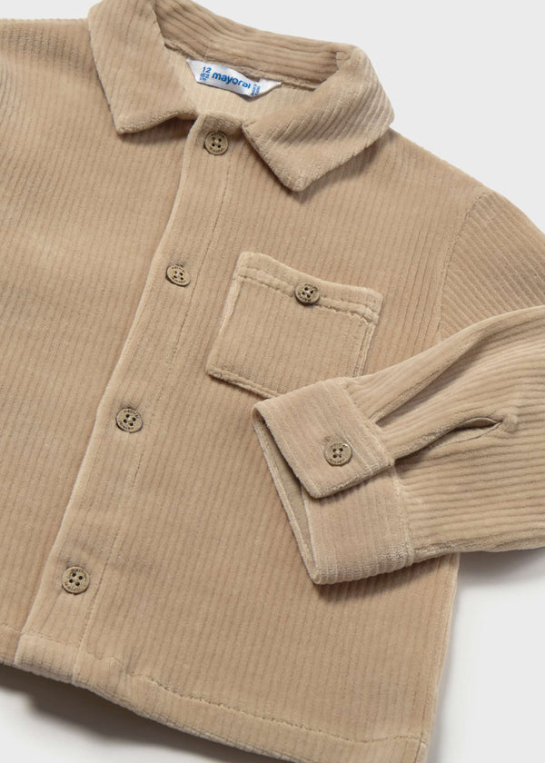 Overshirt velluto a costine neonato - Nocciola