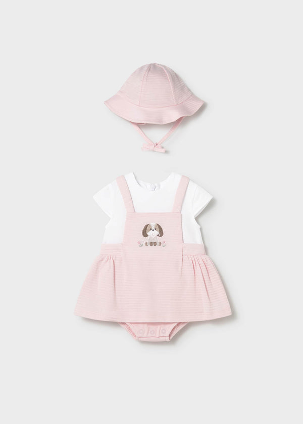 Pagliaccetto finta salopette con cappello neonato - Baby