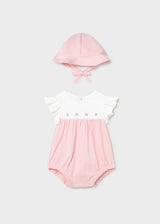 Pagliaccetto fiorellini con cappello neonata - Baby