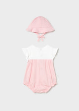 Pagliaccetto fiorellini con cappello neonata - Baby