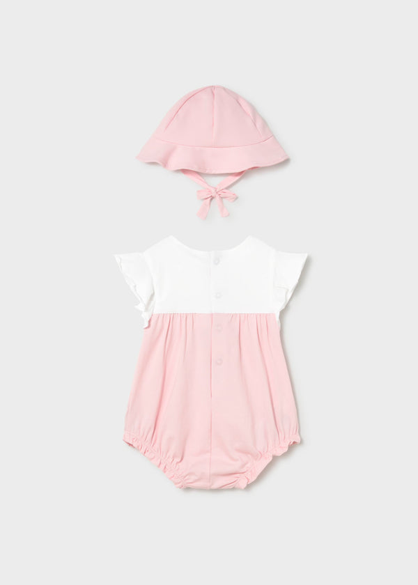 Pagliaccetto fiorellini con cappello neonata - Baby