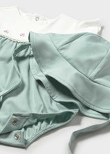 Pagliaccetto fiorellini con cappello neonata - Acqua