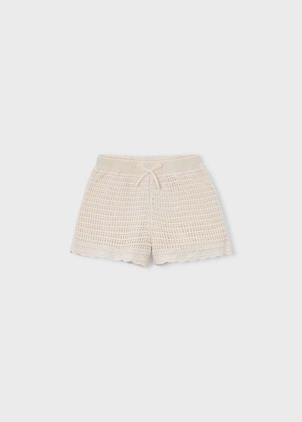 Pantaloncino dettagli traforati bambina