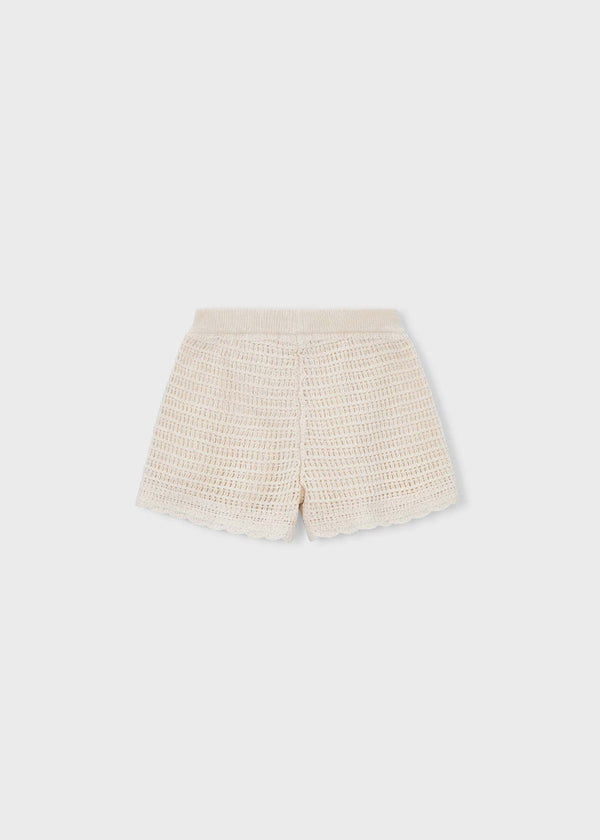 Pantaloncino dettagli traforati bambina