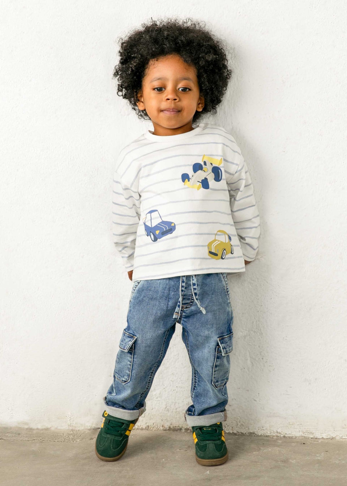 Pantalone jeans cargo bimbo - Chiaro