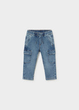 Pantalone jeans cargo bimbo - Chiaro