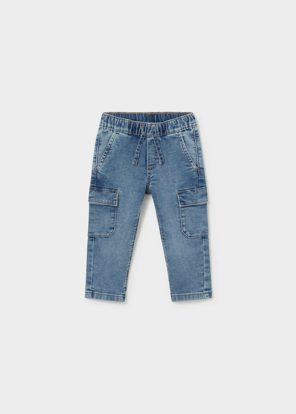 Pantalone jeans cargo bimbo - Chiaro