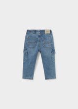Pantalone jeans cargo bimbo - Chiaro