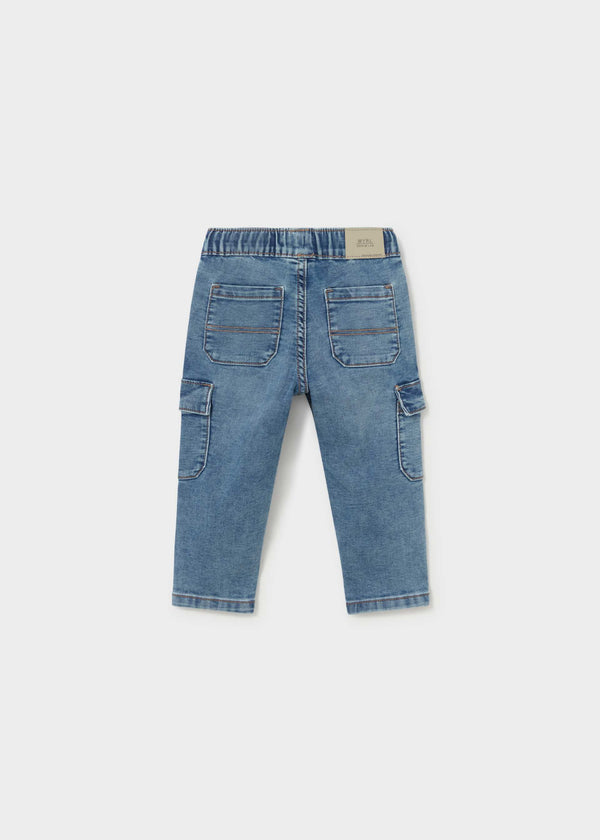 Pantalone jeans cargo bimbo - Chiaro