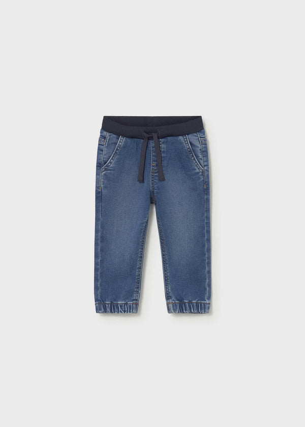 Pantalone jeans con cintura elasticizzata neonato