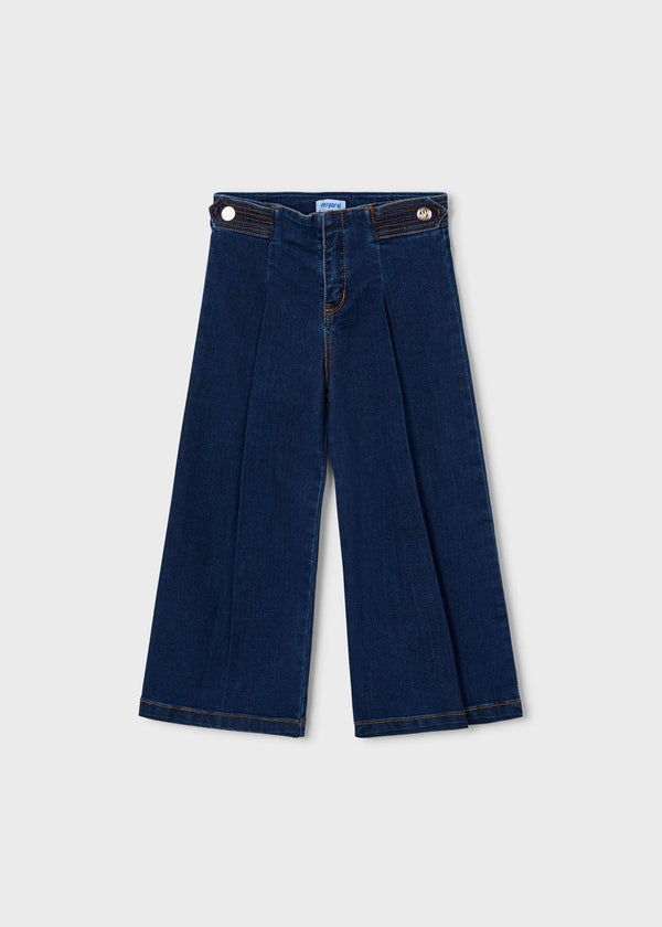 Pantalone jeans wide leg bambina - Scuro
