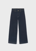 Pantalone jeans wide leg ragazza - Scuro