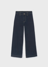 Pantalone jeans wide leg ragazza - Scuro