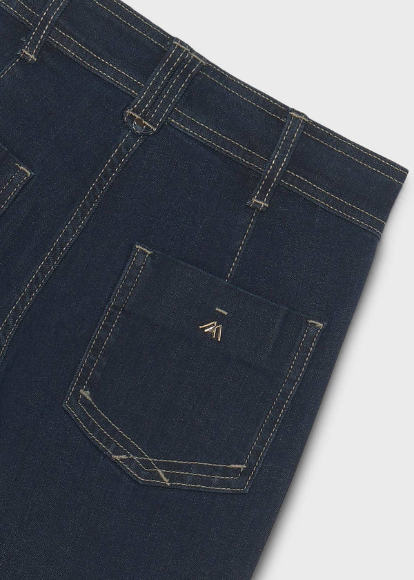 Pantalone jeans wide leg ragazza - Scuro