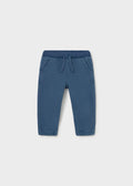 Pantalone jogger twill bimbo - Indaco