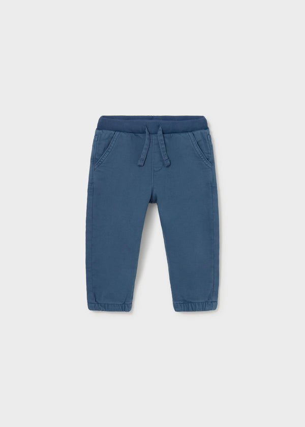 Pantalone jogger twill bimbo - Indaco