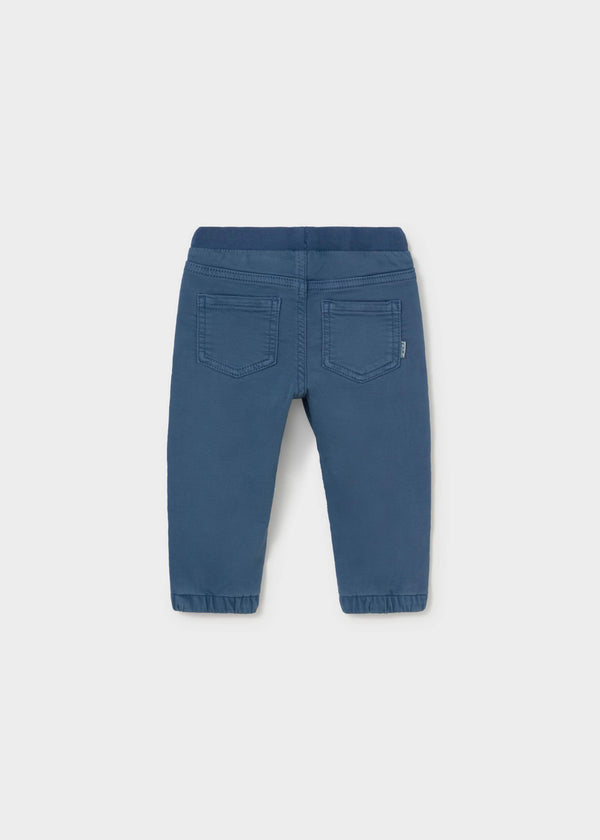 Pantalone jogger twill bimbo - Indaco