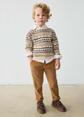 Pantalone jogger velluto a costine bambino - Marrone