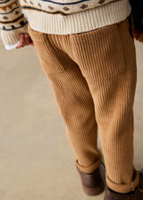 Pantalone jogger velluto a costine bambino - Marrone
