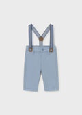 Pantalone lungo bretelle neonato - Polvere