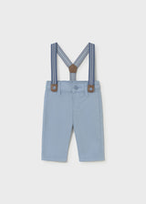 Pantalone lungo bretelle neonato - Polvere