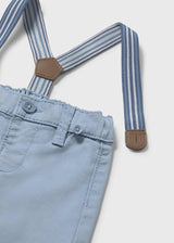 Pantalone lungo bretelle neonato - Polvere