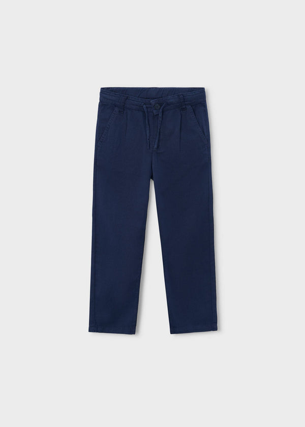 Pantalone lungo morbido chino in lino bambino