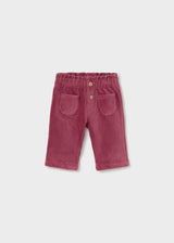 Pantalone lungo velluto a costine neonata - Rosso