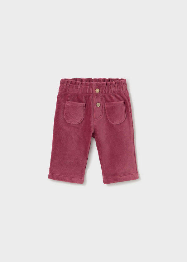 Pantalone lungo velluto a costine neonata - Rosso