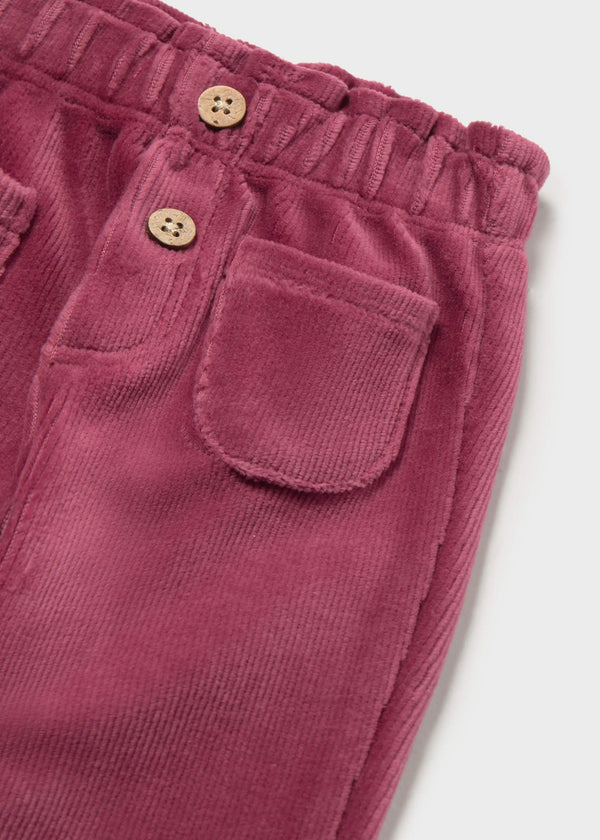 Pantalone lungo velluto a costine neonata - Rosso