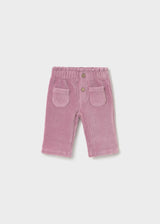 Pantalone lungo velluto a costine neonata - Uva