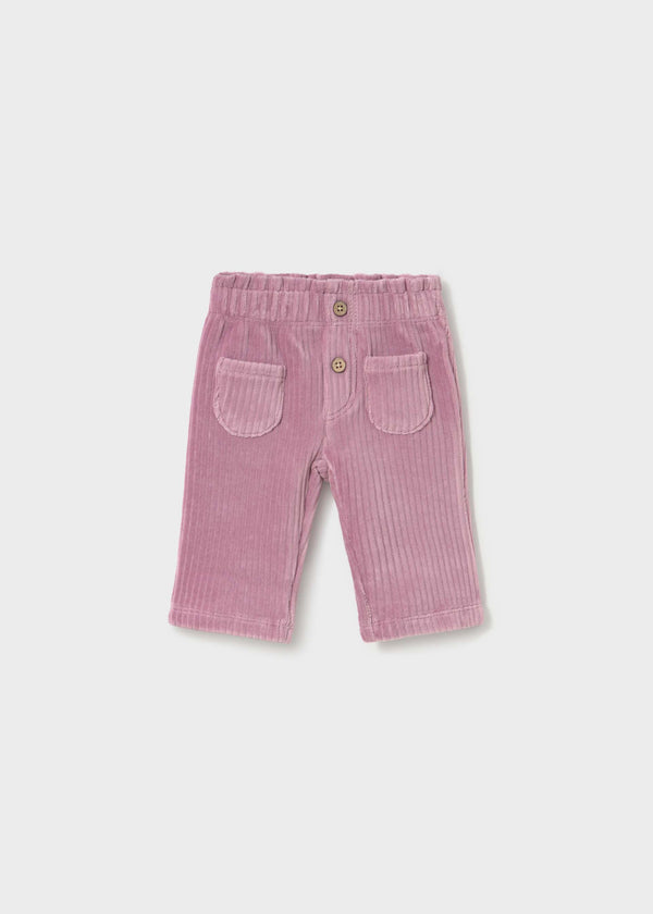 Pantalone lungo velluto a costine neonata - Uva