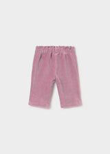 Pantalone lungo velluto a costine neonata - Uva