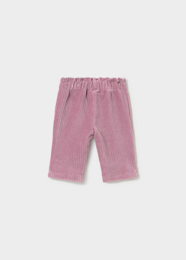 Pantalone lungo velluto a costine neonata - Uva