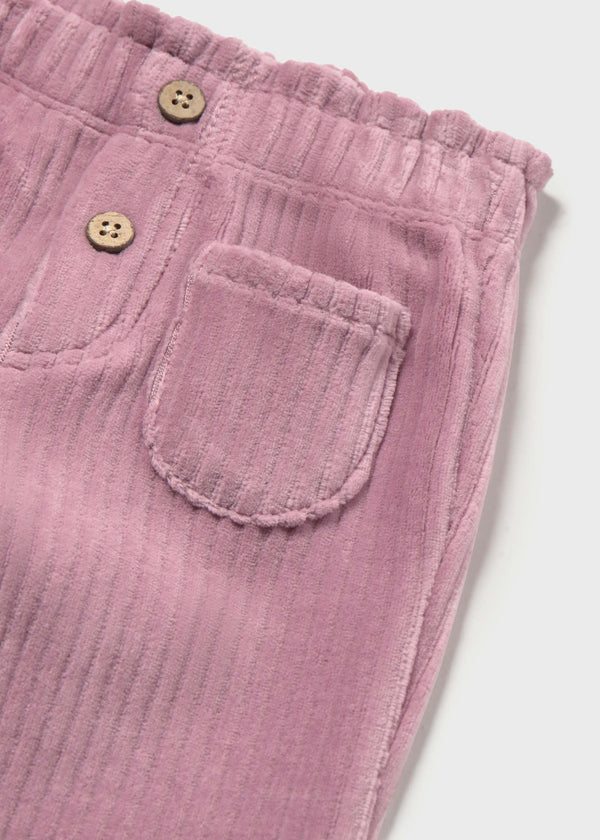Pantalone lungo velluto a costine neonata - Uva