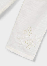 Pantalone ricamato lino bambina