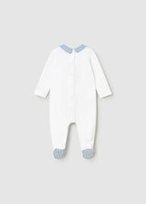 Pigiama lungo ricamato neonato - Bianco