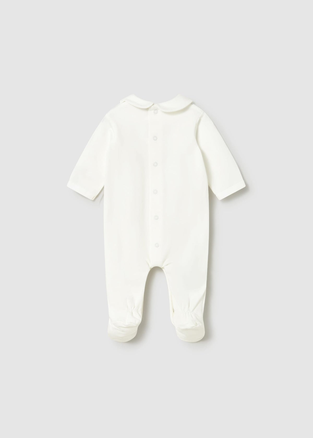 Pigiama orsetto ricamato neonata - Ecru
