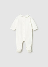 Pigiama orsetto ricamato neonata - Ecru