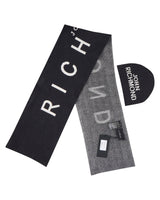 Richmond Junior Set cappello e sciarpa in maglia con logo jacquard - Black