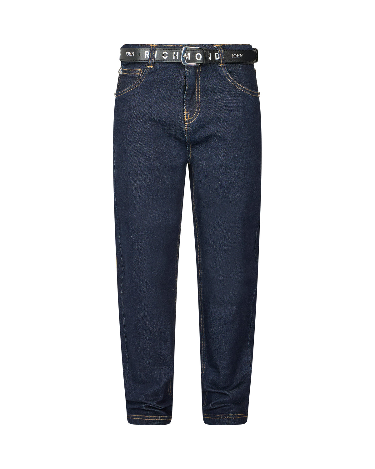 Richmond Junior Jeans cinque tasche con cintura logata - Denim Blue Dark