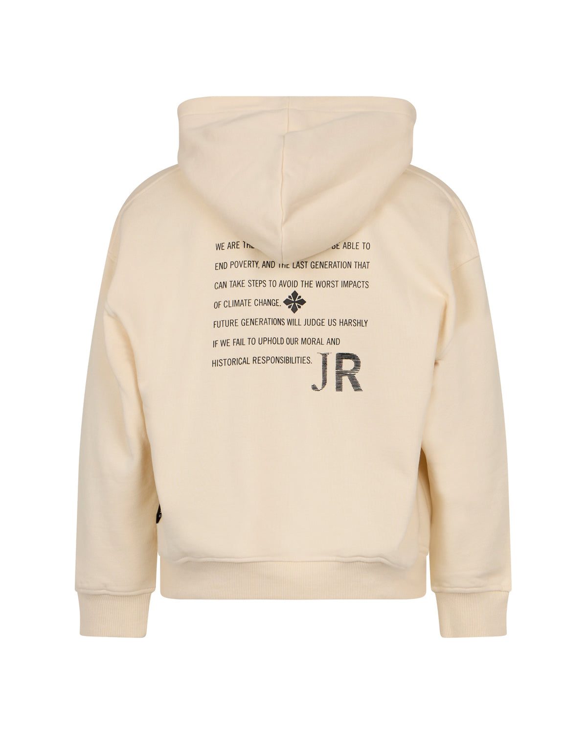 Richmond Junior Felpa con cappuccio e logo gotico stampato - Cream