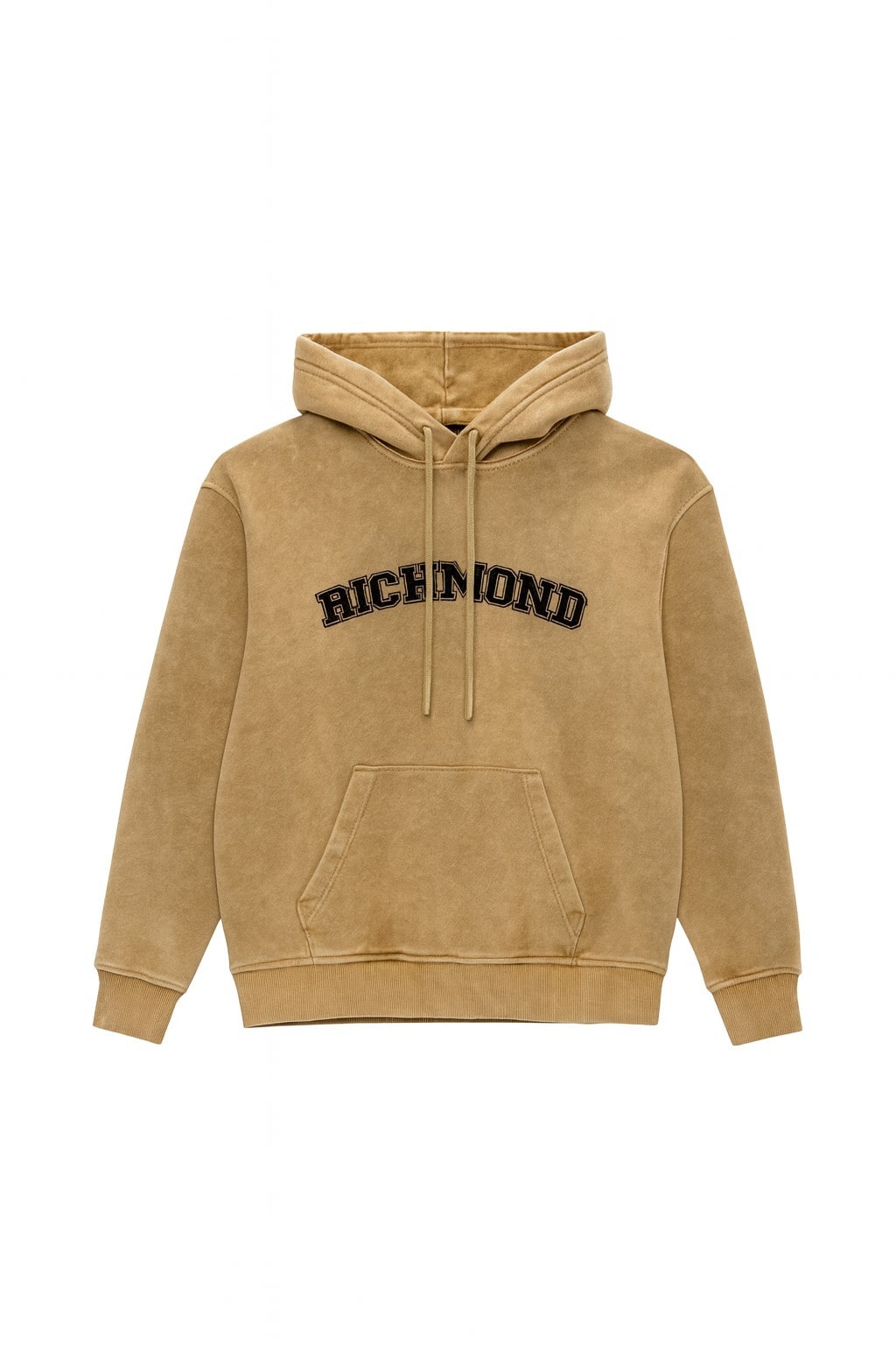 Richmond Junior Felpa con cappuccio e logo college ricamato - Khaki Pale
